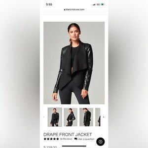 Blanc Noir DRAPE FRONT JACKET never worn size small